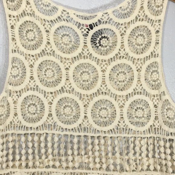 Boho Cream Crochet Tank Top Festival - Picture 12 of 14